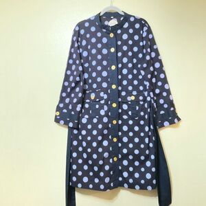 Almatrichi Madrid -Spain Polka Dot Shirt Belted Dress Size 50(16US)Preppy